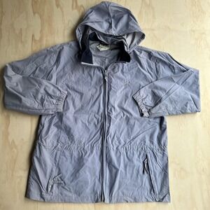 Cottage Essentials Jacket Mens Medium Gray Hooded Lightweight Windbreaker 2404